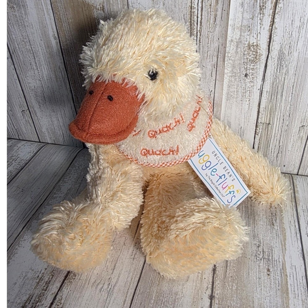 The Boyds Collection Ltd Huggle Fluffs Duck Plush Quack Bib Orange  1988/ 2000